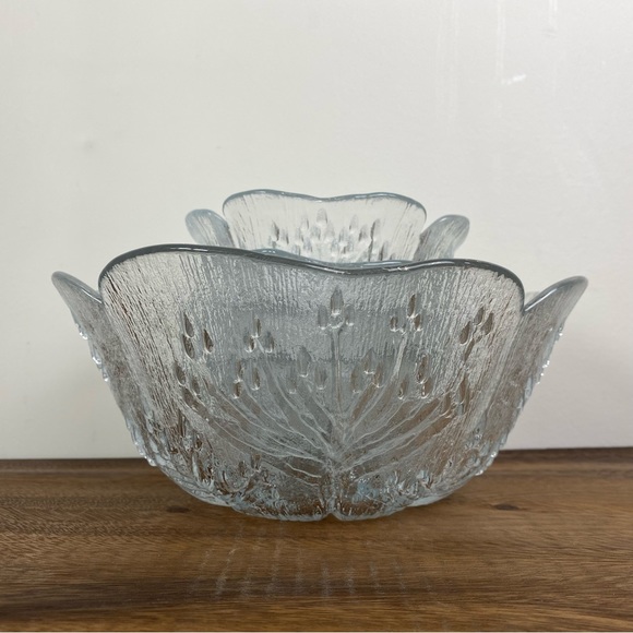 Dansk Floriform Glass Cow Parsley Salad Bowl Set, Mantasala Finland - Picture 9 of 12